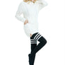 Kayhoma Extra Long Cotton Stripe Thigh High Socks Over the Knee High Plus Size Socks