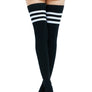 Kayhoma Extra Long Cotton Stripe Thigh High Socks Over the Knee High Plus Size Socks