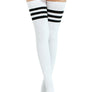 Kayhoma Extra Long Cotton Stripe Thigh High Socks Over the Knee High Plus Size Socks