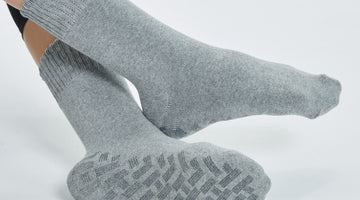 These grip socks are warm, but not so warm that they make me sweat.