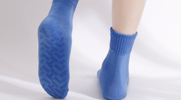 Most anti-skid socks are a thinner material, but these socks are thick, warm.