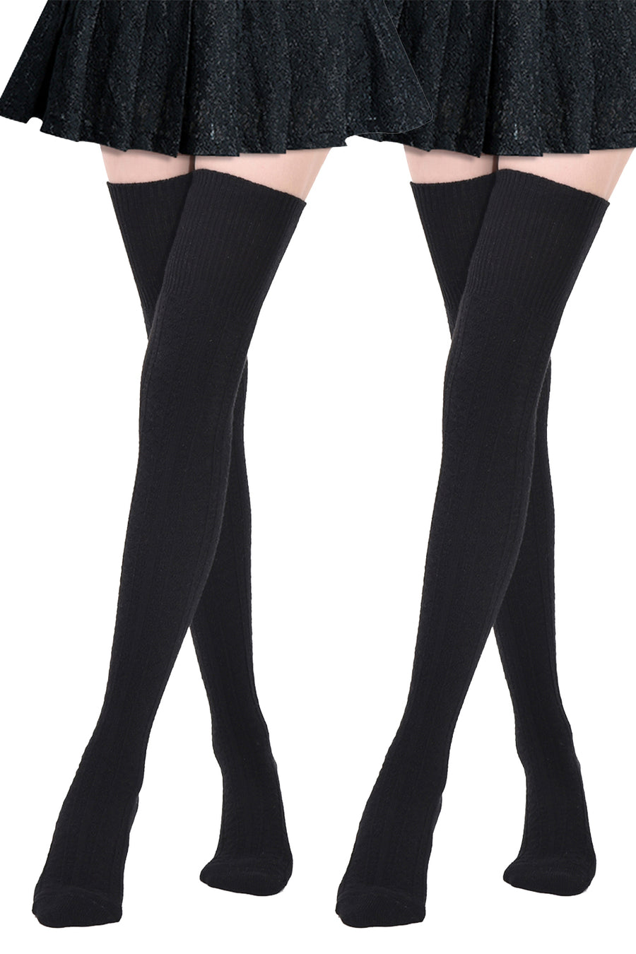 Kayhoma Extra Long Cotton Thigh High Socks Over the Knee High Boot Stockings