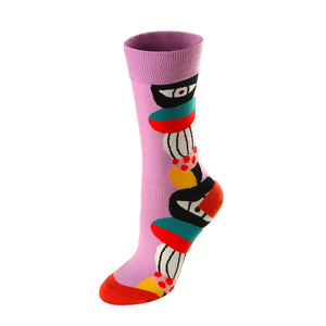 Kayhoma Funny Novelty Colorful Patterned Crew Socks for Women, 3 Pairs