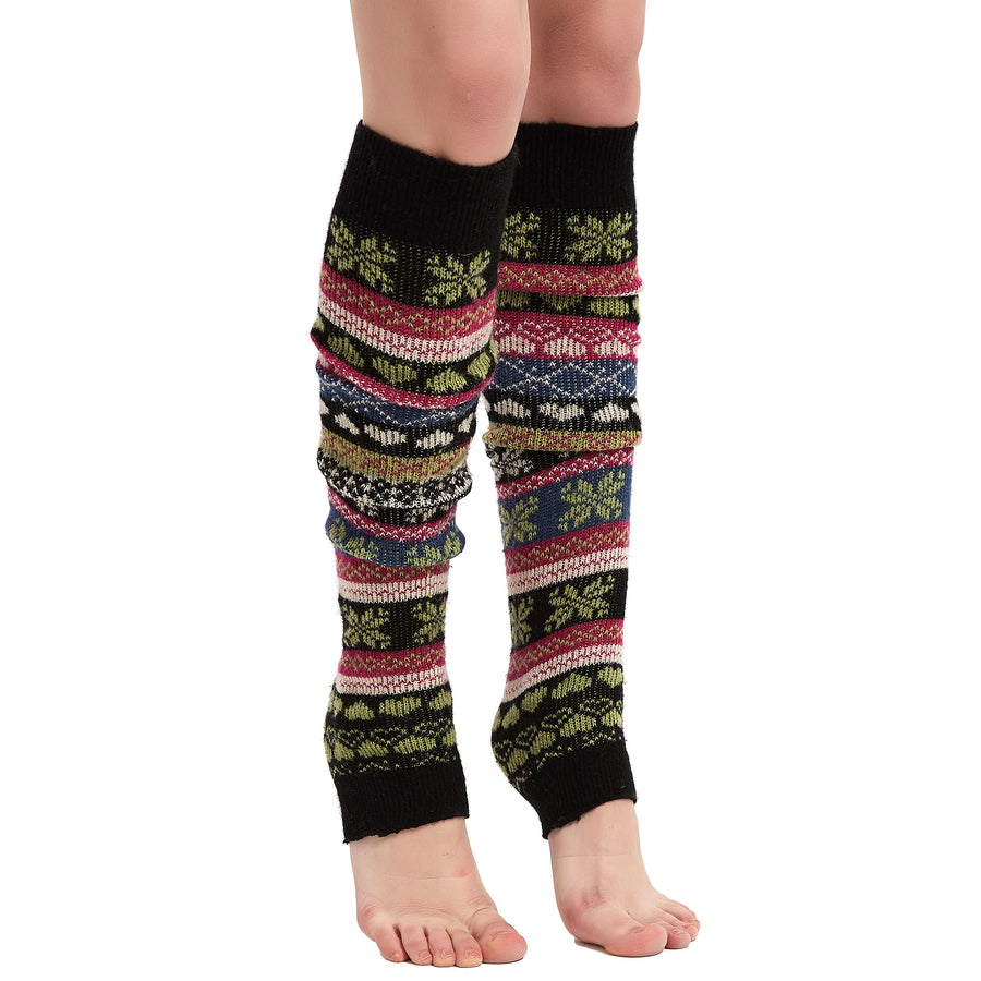 Kayhoma Extra Soft Knee High Leg Warmers, Boho Wool Knit Leg Warmer, 2 Pairs