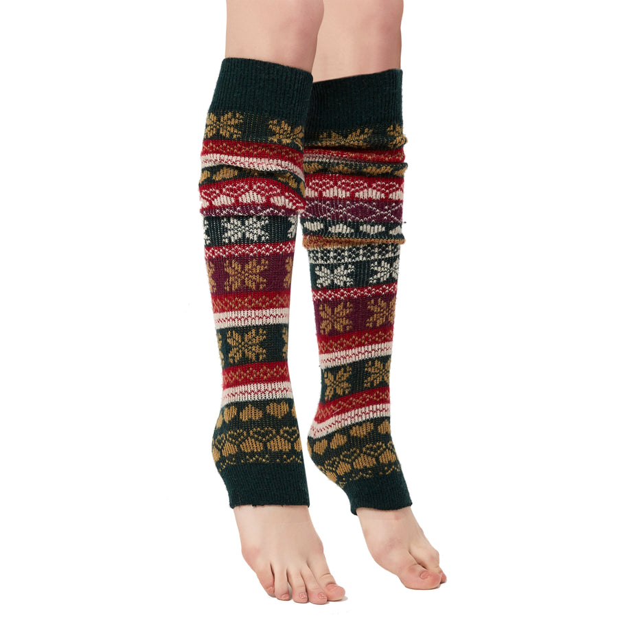 Kayhoma Extra Soft Knee High Leg Warmers, Boho Wool Knit Leg Warmer, 2 Pairs