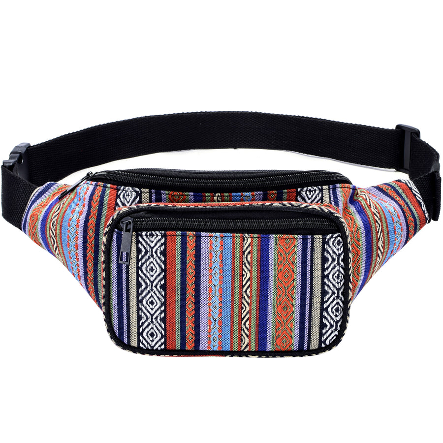 Kayhoma Boho Fanny Pack Stripe Festival Bum Bags Travel Waist Bag