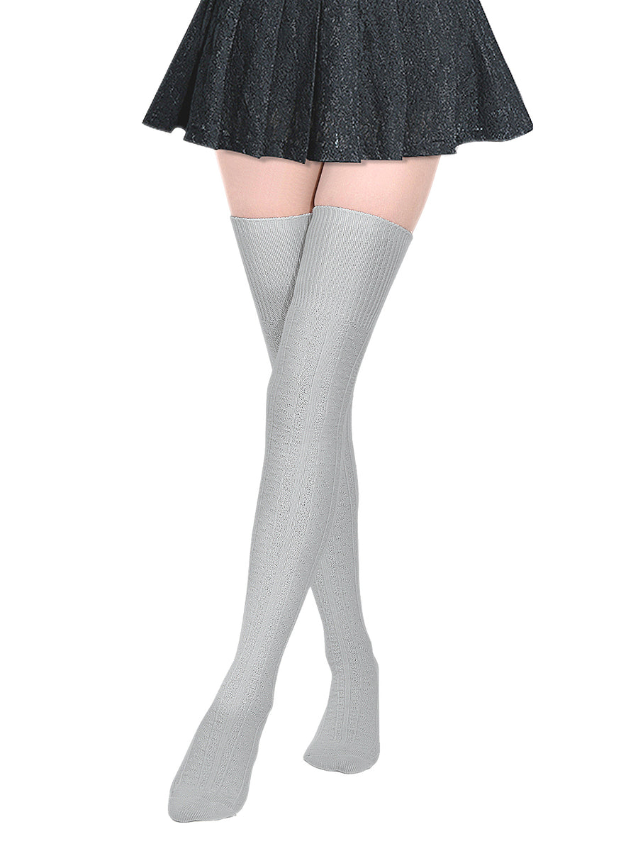 Kayhoma Extra Long Cotton Thigh High Socks Over the Knee High Boot Stockings