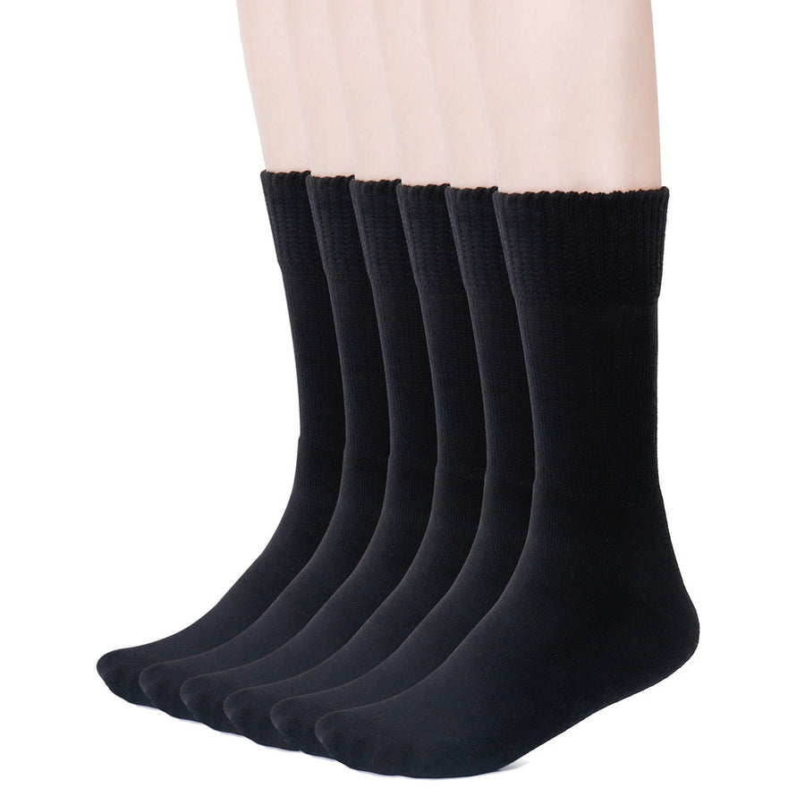 Kayhoma Extra Soft Cotton Diabetic Socks for Womens, Loose Fitting Crew Socks