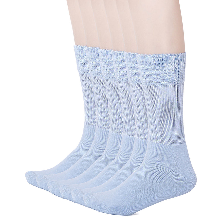 Kayhoma Extra Soft Cotton Diabetic Socks for Womens, Loose Fitting Crew Socks