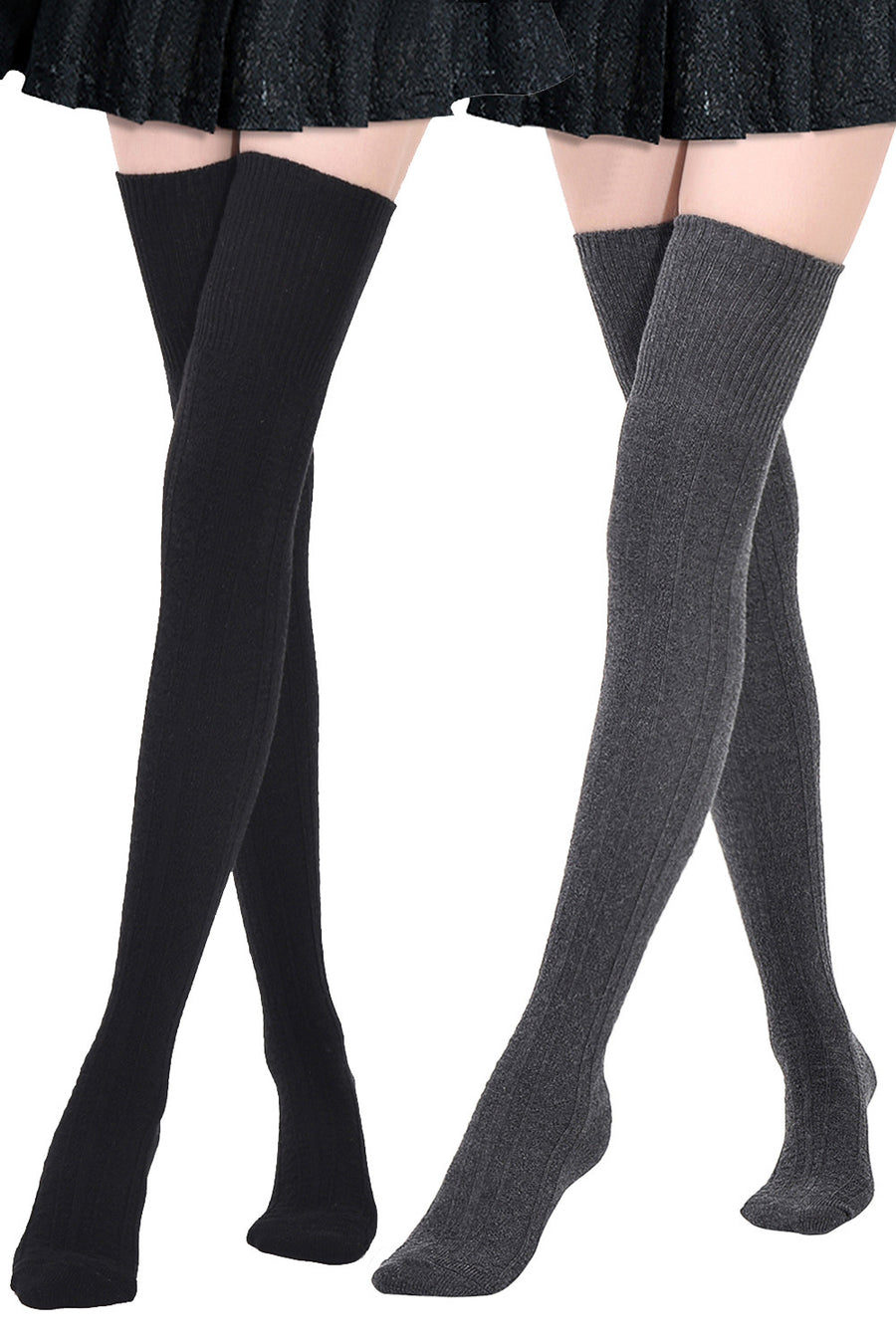 Kayhoma Extra Long Cotton Thigh High Socks Over the Knee High Boot Stockings