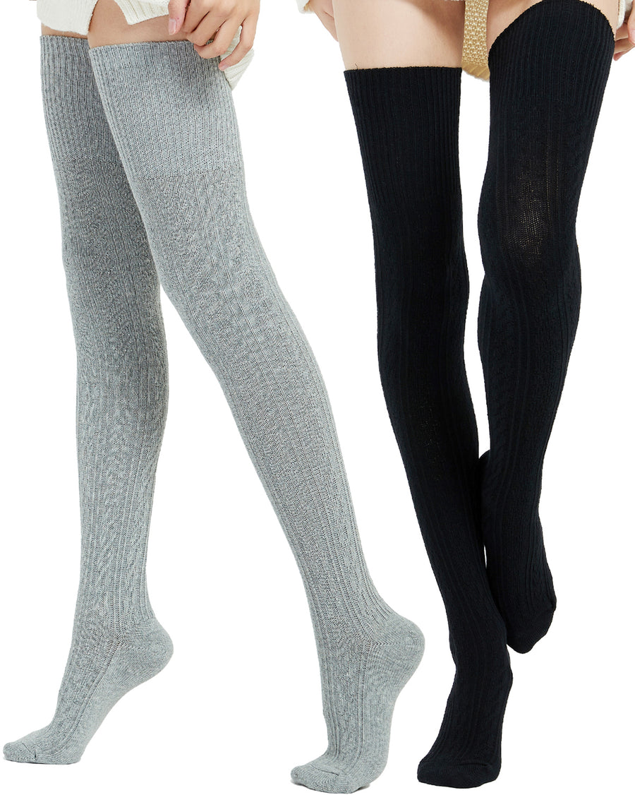 Kayhoma Extra Long Cotton Thigh High Socks